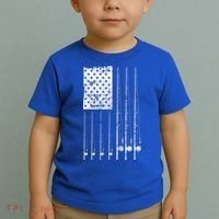Patriotic Fishing American Flag Toddler T-Shirt thumb 2