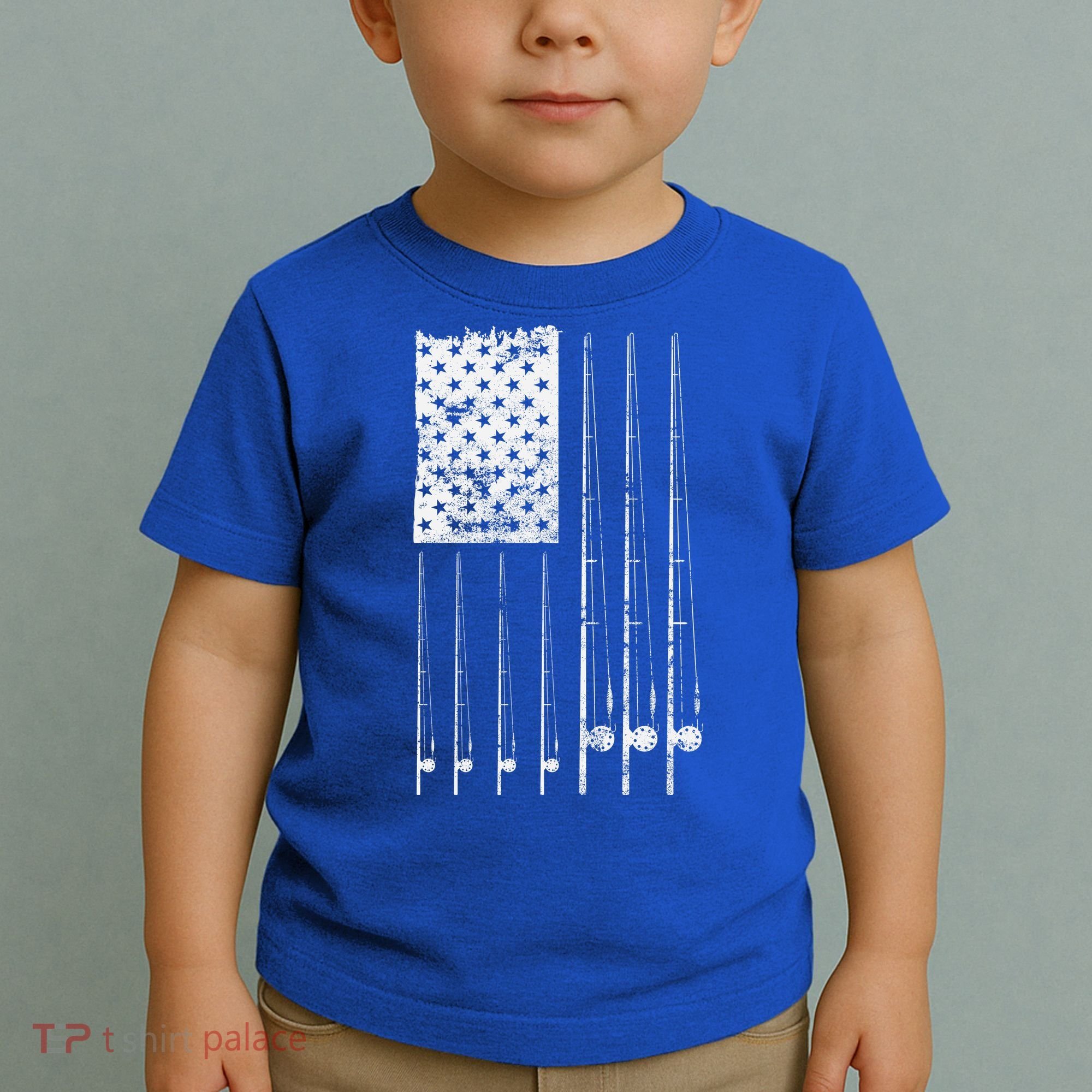 Patriotic Fishing American Flag Toddler T-Shirt