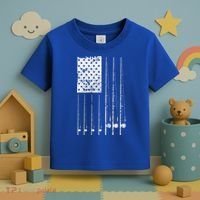 Patriotic Fishing American Flag Toddler T-Shirt thumb 3