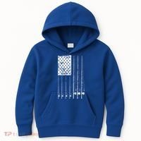 Patriotic Fishing American Flag Kids Hoodie thumb 0