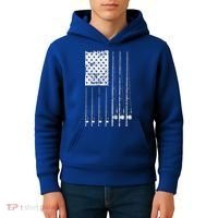 Patriotic Fishing American Flag Kids Hoodie thumb 4