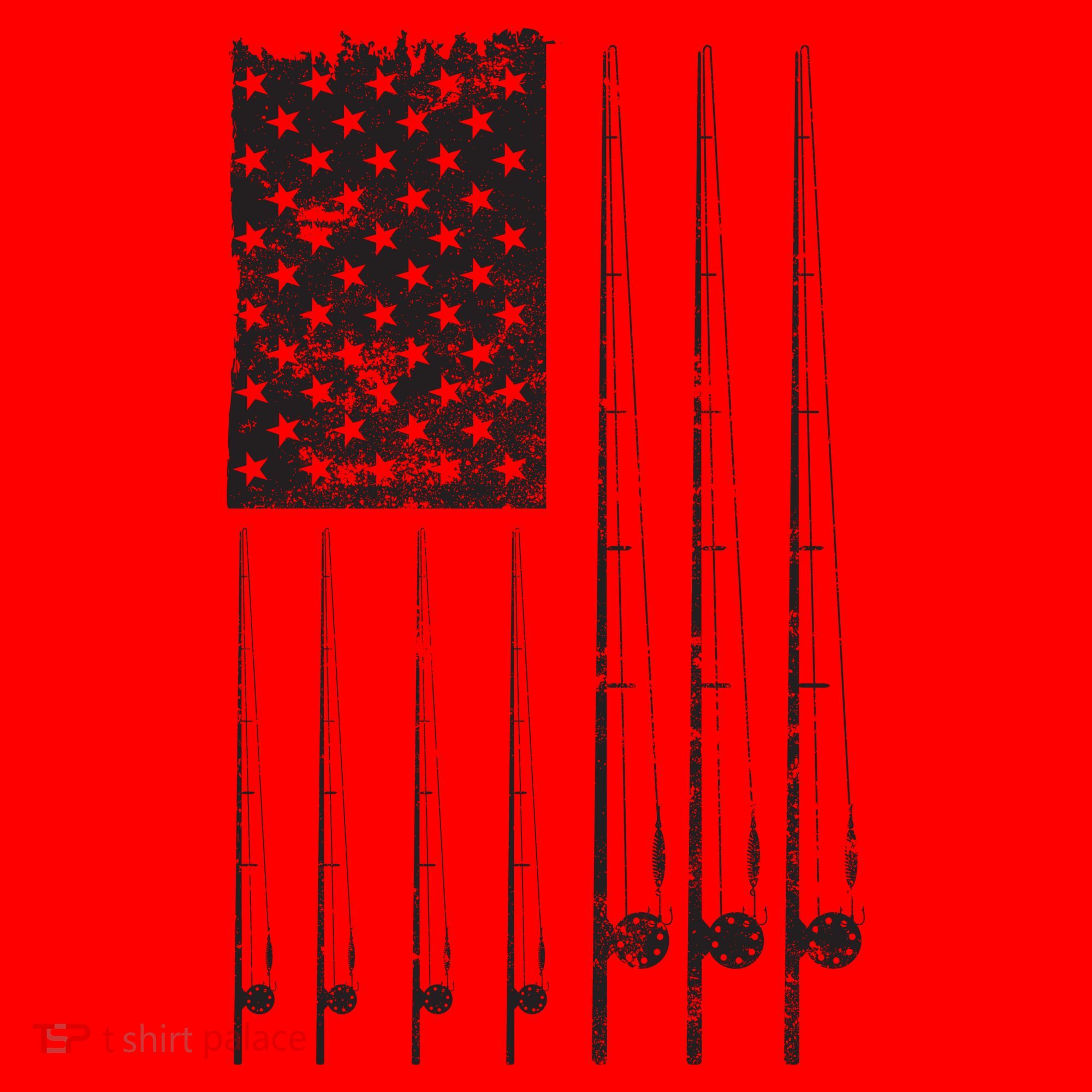 Patriotic Fishing American Flag Santa Hat