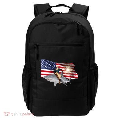 Patriotic George Washington On A Shark Backpack
