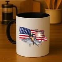 Patriotic George Washington On A Shark Coffee Mug thumb 4