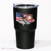 Patriotic George Washington On A Shark Tumbler thumb 0