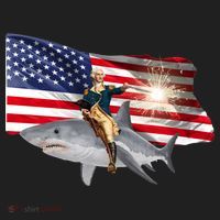 Patriotic George Washington On A Shark Tumbler thumb 3