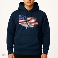 Patriotic George Washington On A Shark Hoodie thumb 2