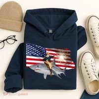 Patriotic George Washington On A Shark Hoodie thumb 4