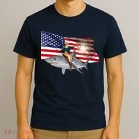Patriotic George Washington On A Shark T-Shirt thumb 3