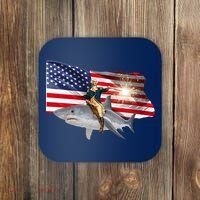 Patriotic George Washington On A Shark Coaster thumb 0