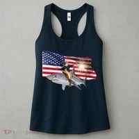 Patriotic George Washington On A Shark Women's Tank Top thumb 3