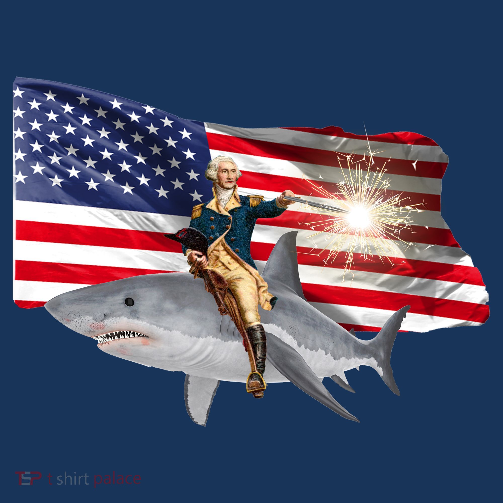Patriotic George Washington On A Shark Women's Tank Top