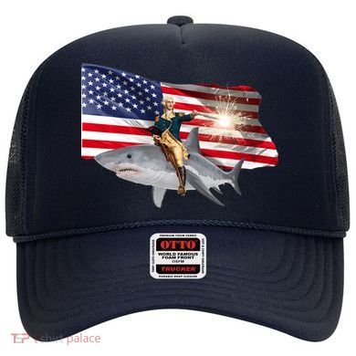 Patriotic George Washington On A Shark Hat