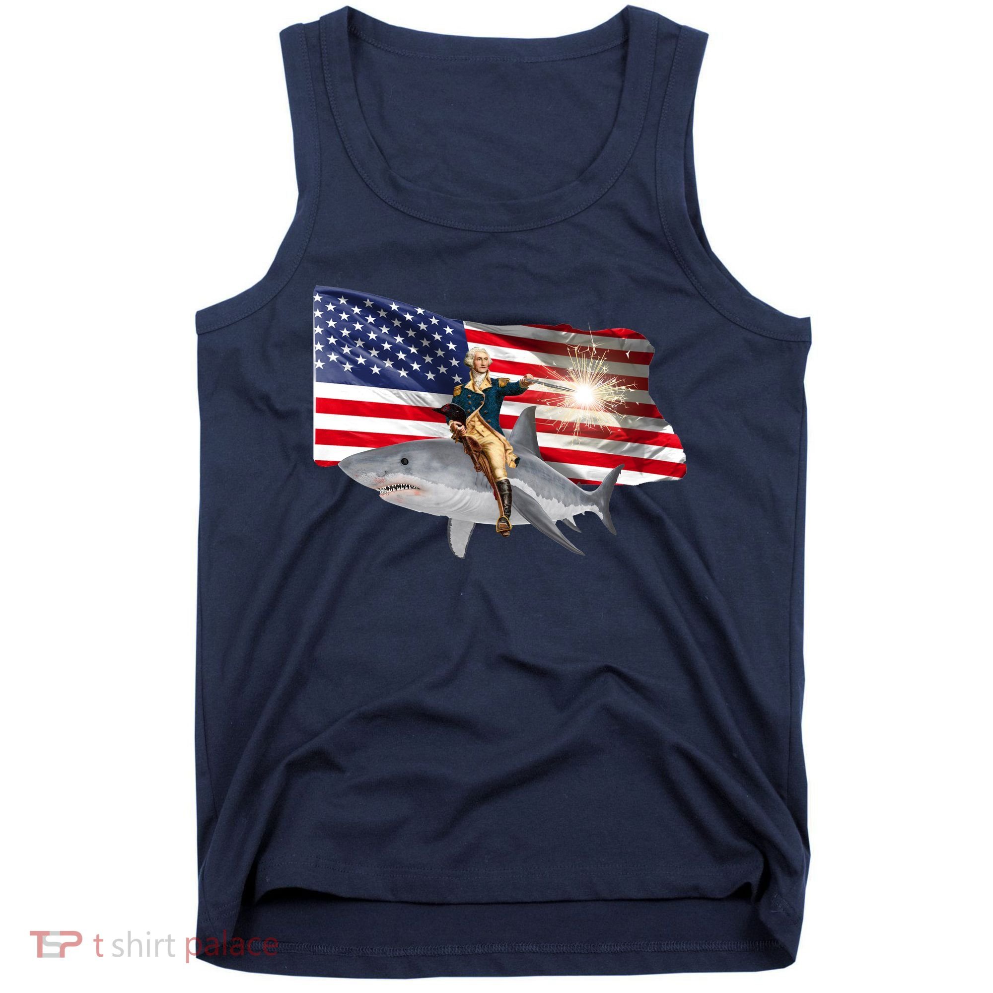 Patriotic George Washington On A Shark Tank Top