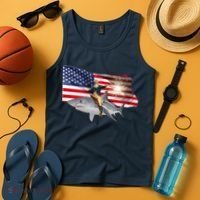 Patriotic George Washington On A Shark Tank Top thumb 4