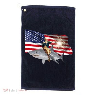 Patriotic George Washington On A Shark Golf Towel