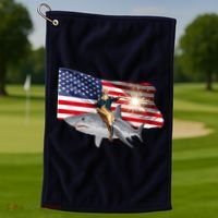 Patriotic George Washington On A Shark Golf Towel thumb 1