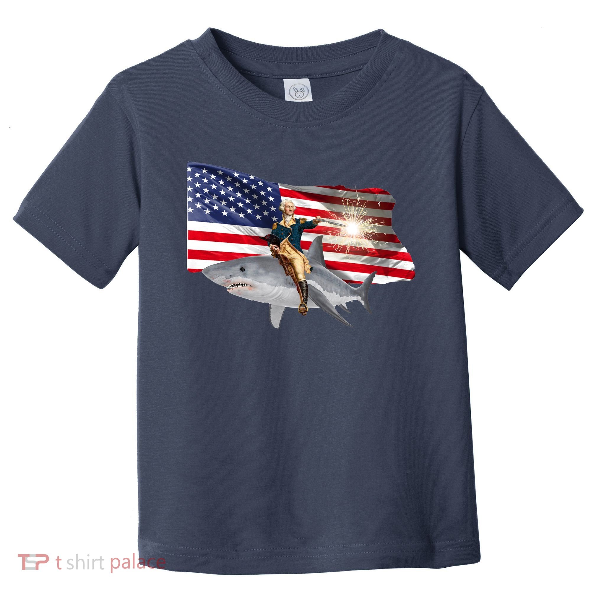 Patriotic George Washington On A Shark Toddler T-Shirt