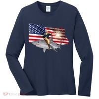 Patriotic George Washington On A Shark Women's Long Sleeve Shirt thumb 0