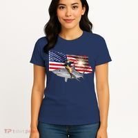 Patriotic George Washington On A Shark Women's T-Shirt thumb 4