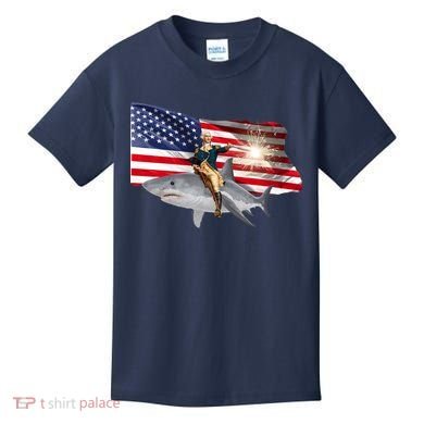 Patriotic George Washington On A Shark Kids T-Shirt