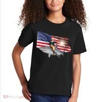 Patriotic George Washington On A Shark Kids T-Shirt thumb 2