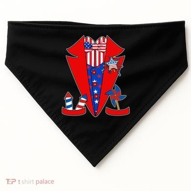 Patriotic Independence Day Tuxedo USA-Made Doggie Bandana