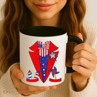 Patriotic Independence Day Tuxedo Coffee Mug thumb 3