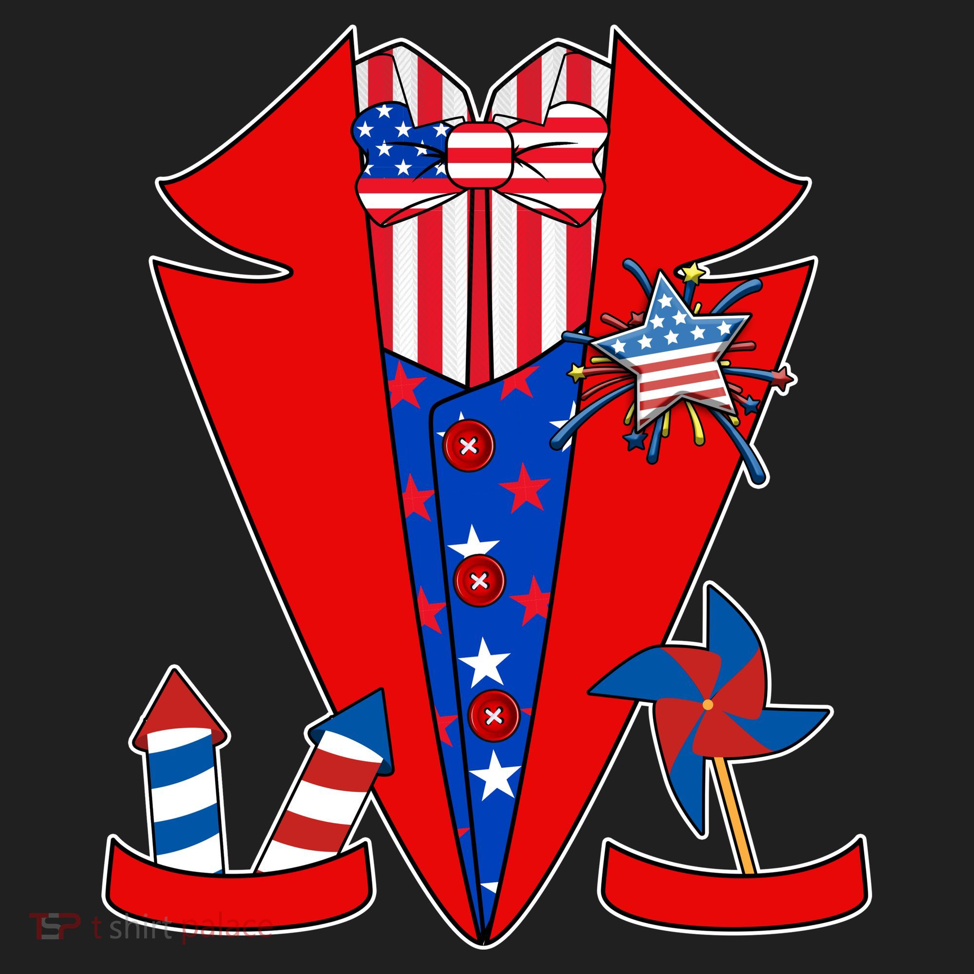 Patriotic Independence Day Tuxedo Beanie