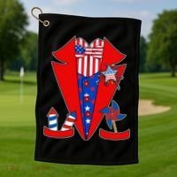 Patriotic Independence Day Tuxedo Golf Towel thumb 1