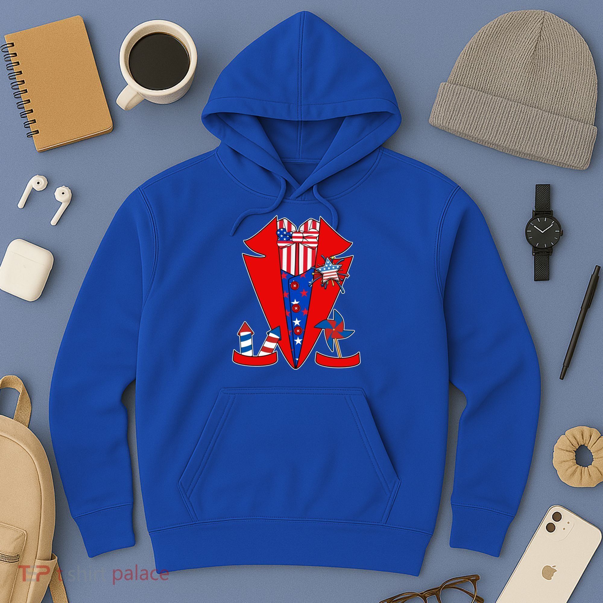 Patriotic Independence Day Tuxedo Hoodie