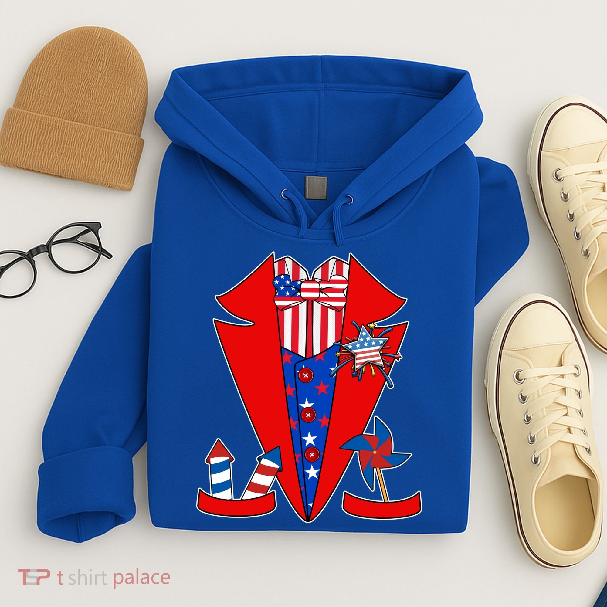 Patriotic Independence Day Tuxedo Hoodie