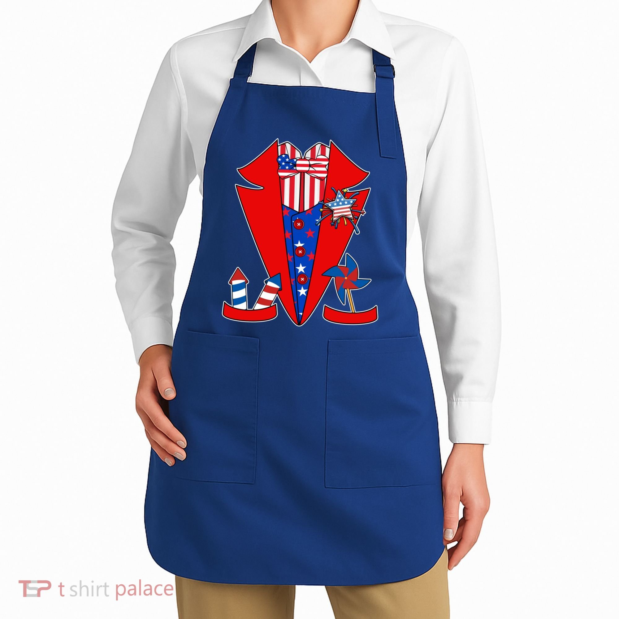 Patriotic Independence Day Tuxedo Apron
