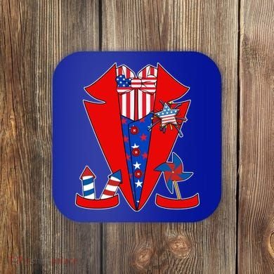 Patriotic Independence Day Tuxedo Coaster