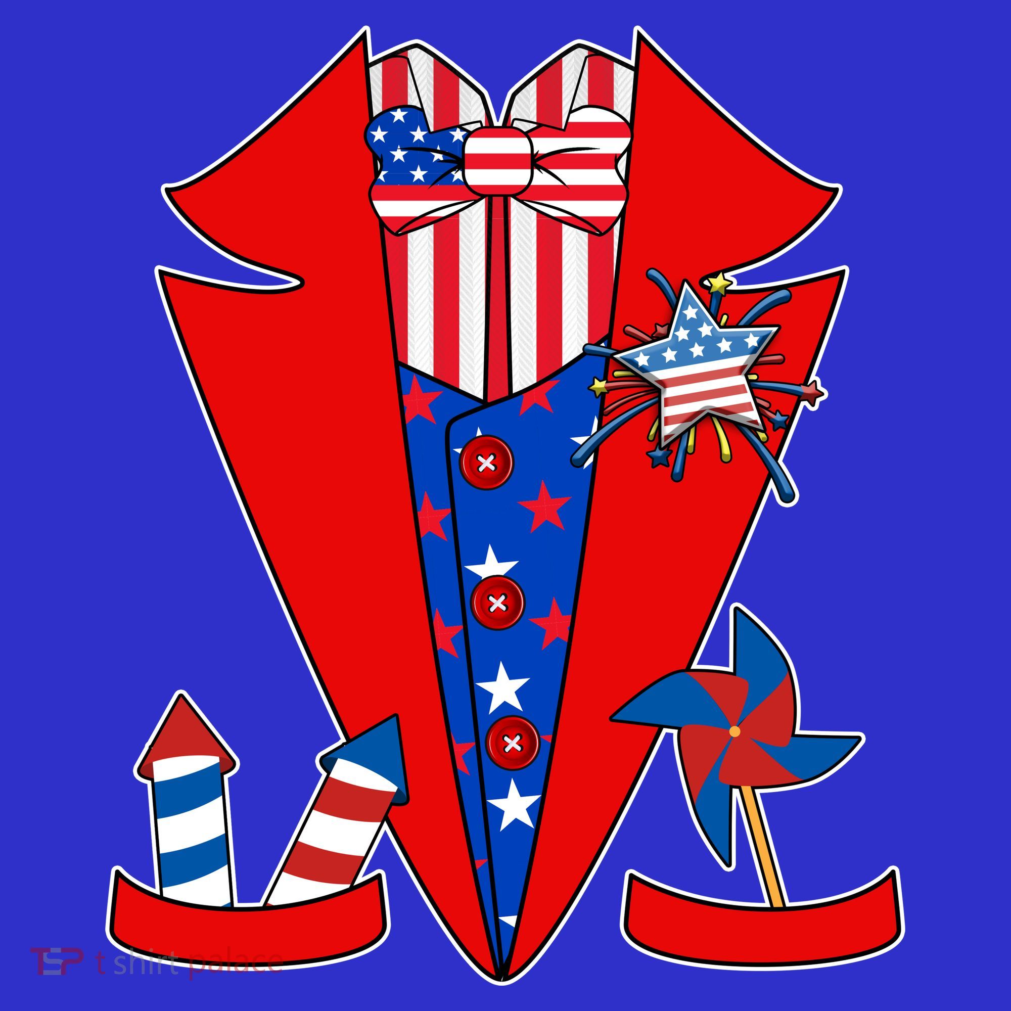 Patriotic Independence Day Tuxedo Toddler Hoodie