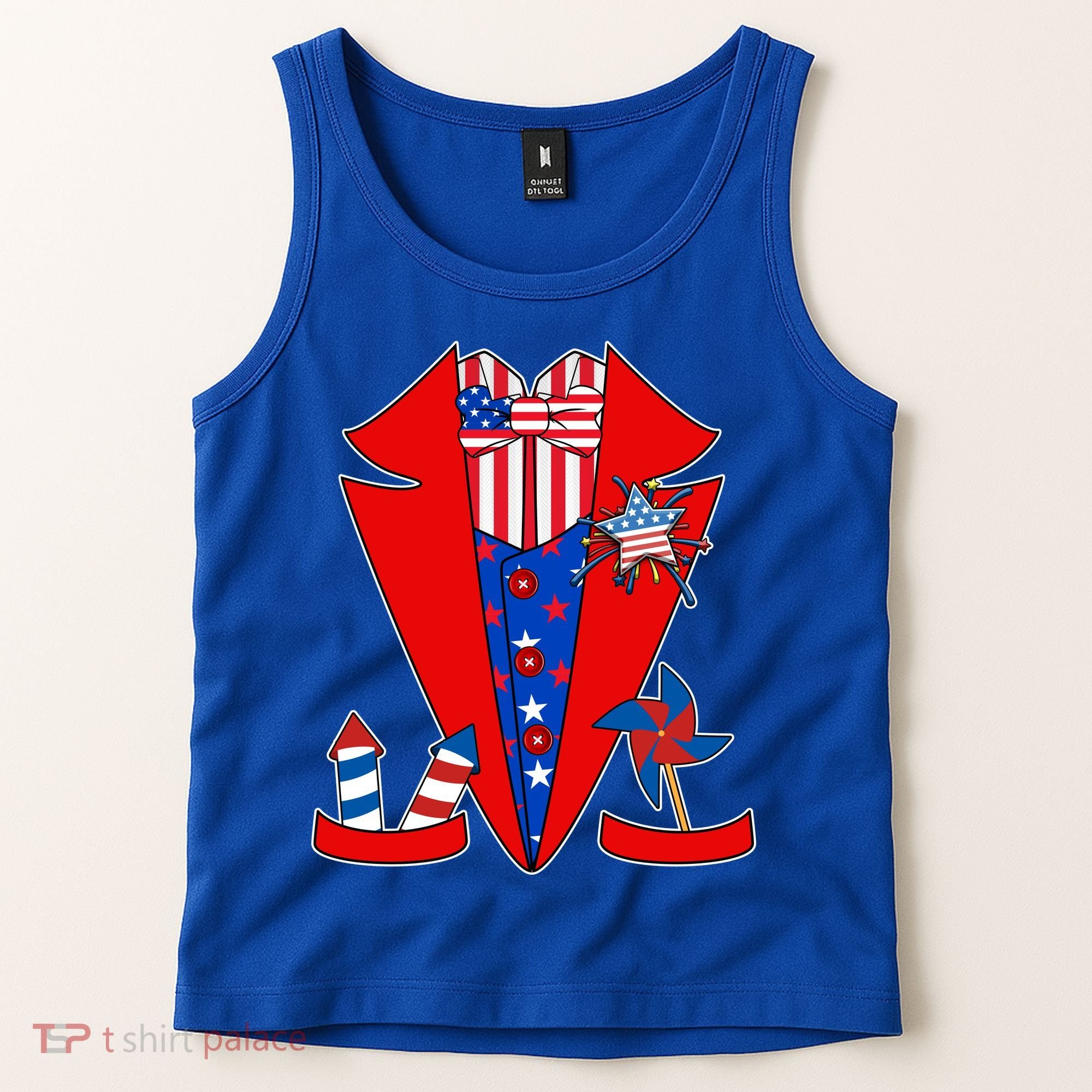 Patriotic Independence Day Tuxedo Tank Top
