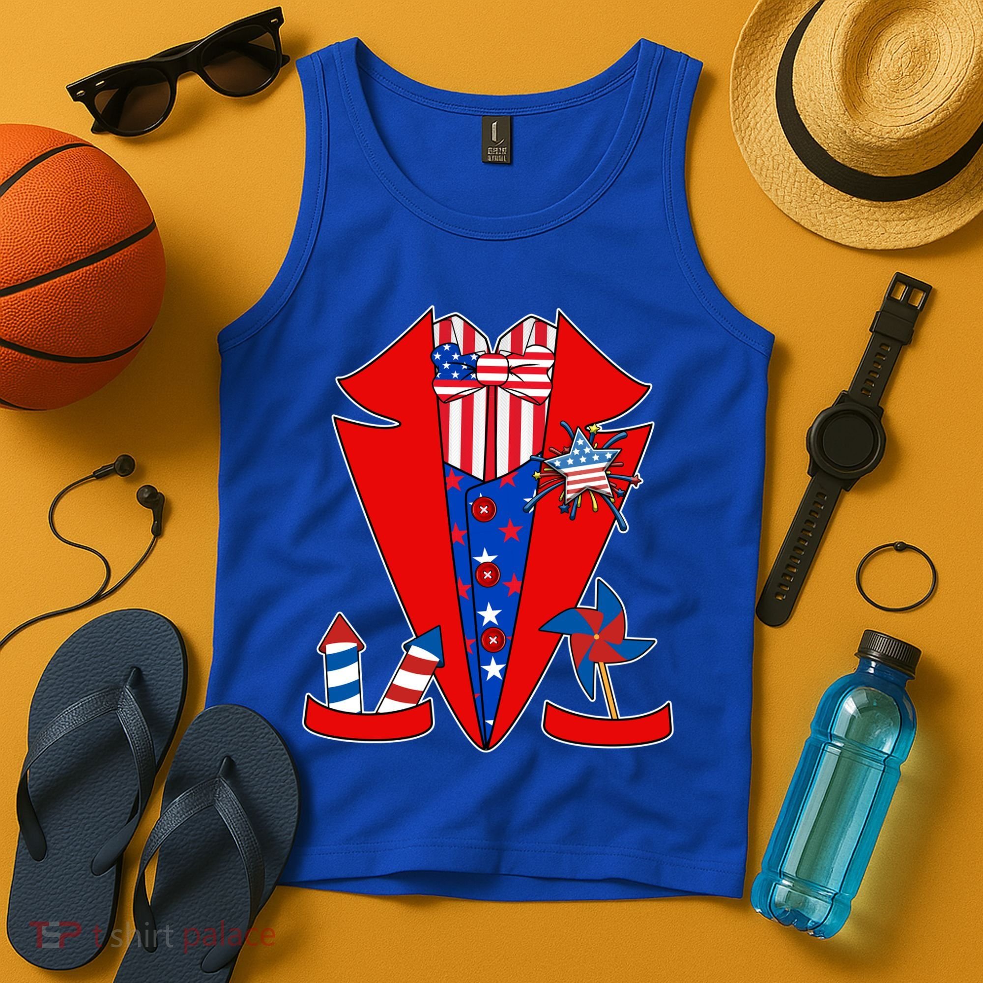 Patriotic Independence Day Tuxedo Tank Top