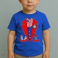 Patriotic Independence Day Tuxedo Toddler T-Shirt thumb 2