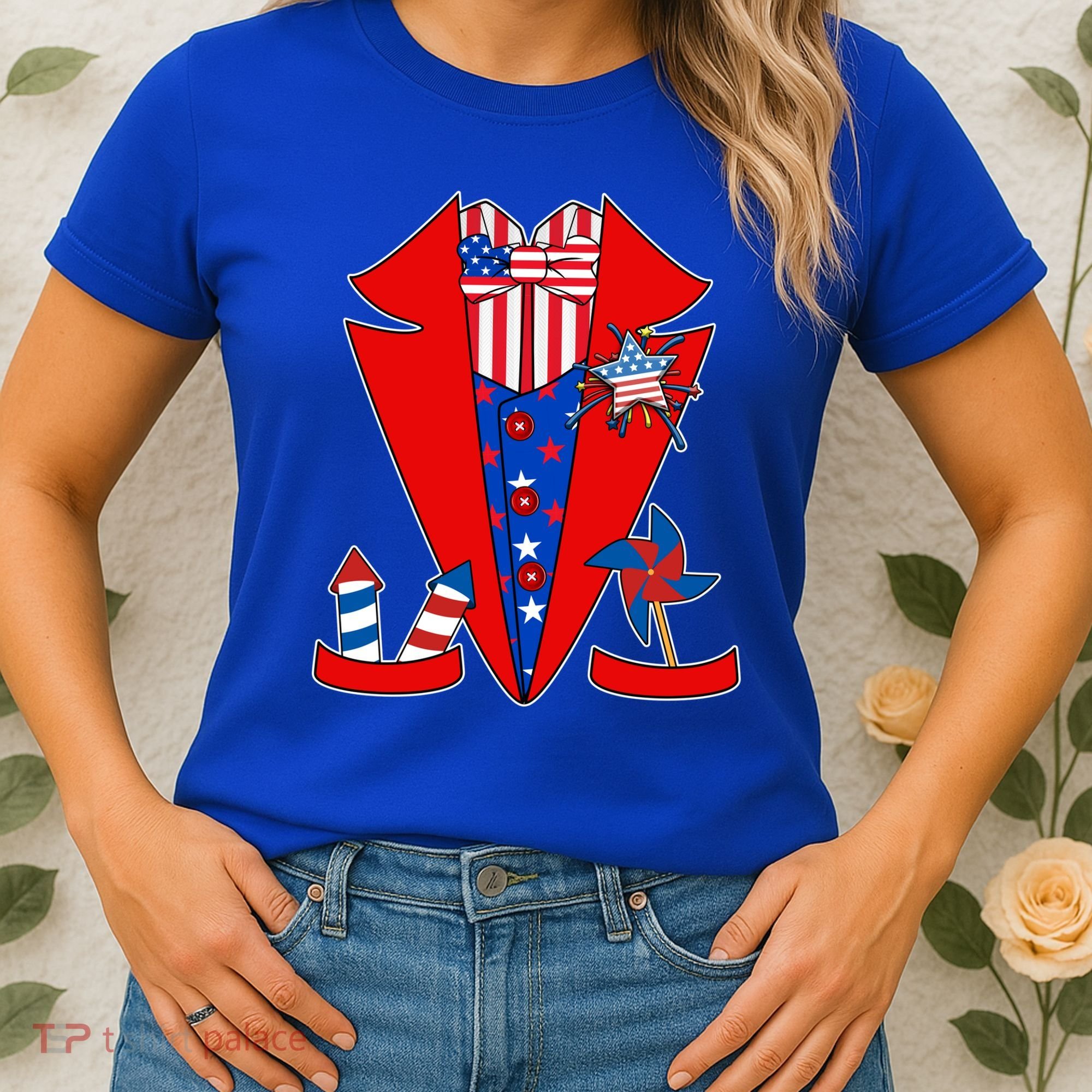 Patriotic Independence Day Tuxedo Women's T-Shirt