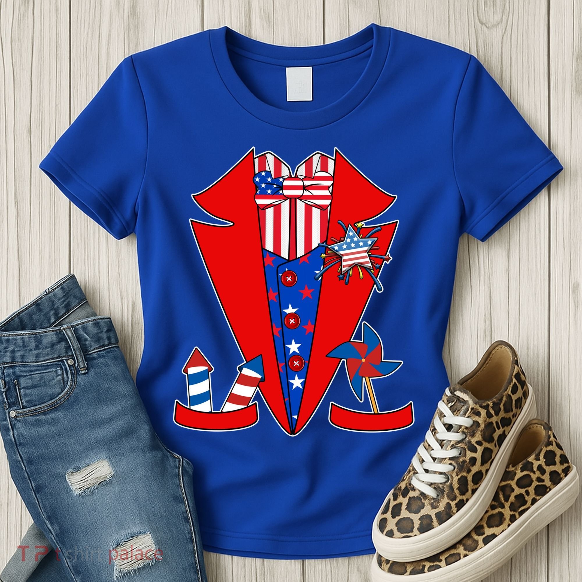 Patriotic Independence Day Tuxedo Women's T-Shirt