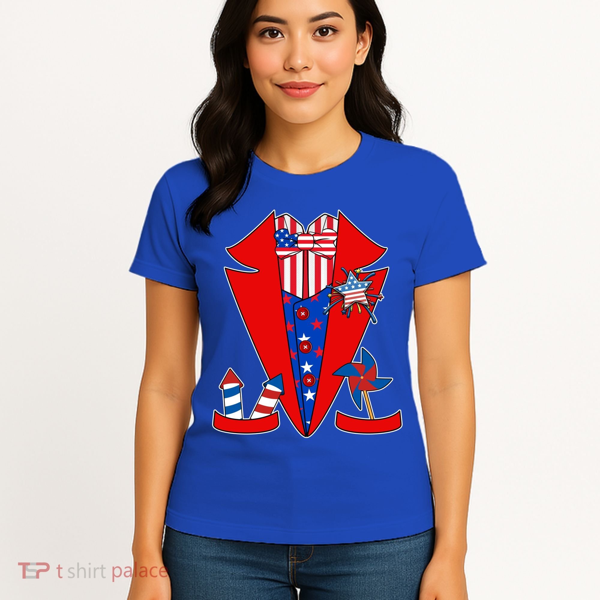 Patriotic Independence Day Tuxedo Women's T-Shirt