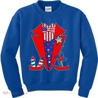 Patriotic Independence Day Tuxedo Kids Sweatshirt thumb 0