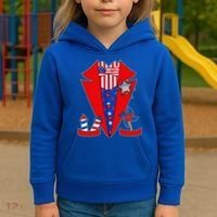 Patriotic Independence Day Tuxedo Kids Hoodie thumb 3
