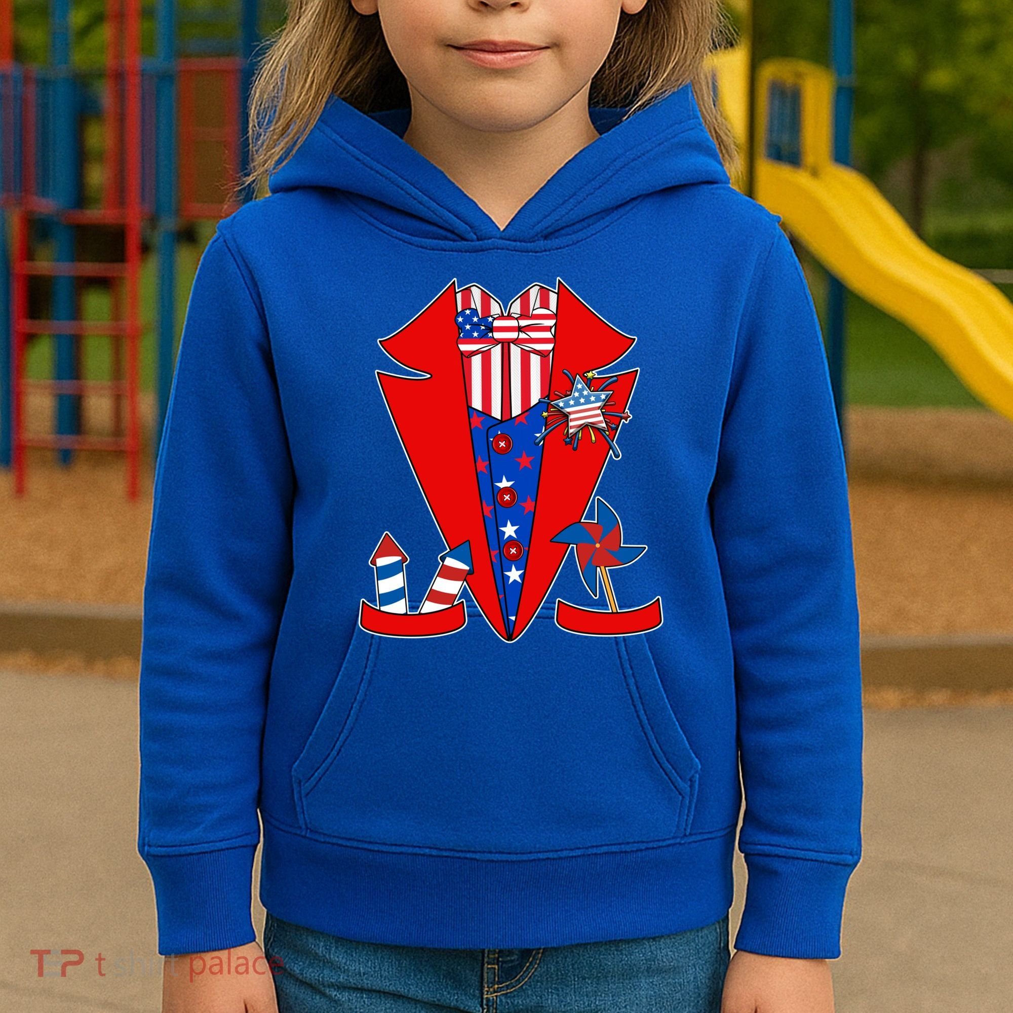 Patriotic Independence Day Tuxedo Kids Hoodie