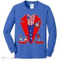 Patriotic Independence Day Tuxedo Kids Long Sleeve Shirt thumb 0