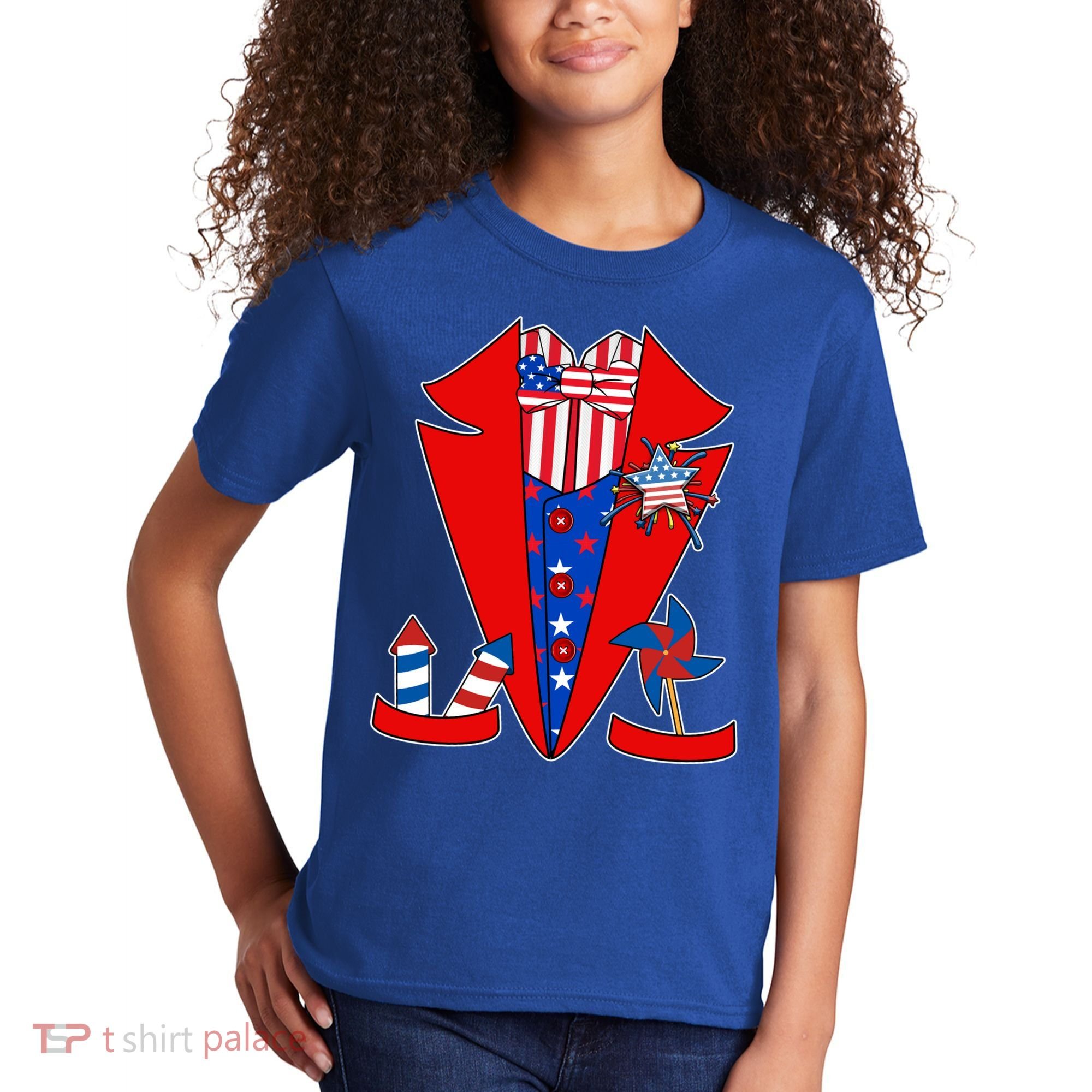 Patriotic Independence Day Tuxedo Kids T-Shirt