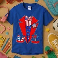 Patriotic Independence Day Tuxedo Kids T-Shirt thumb 3