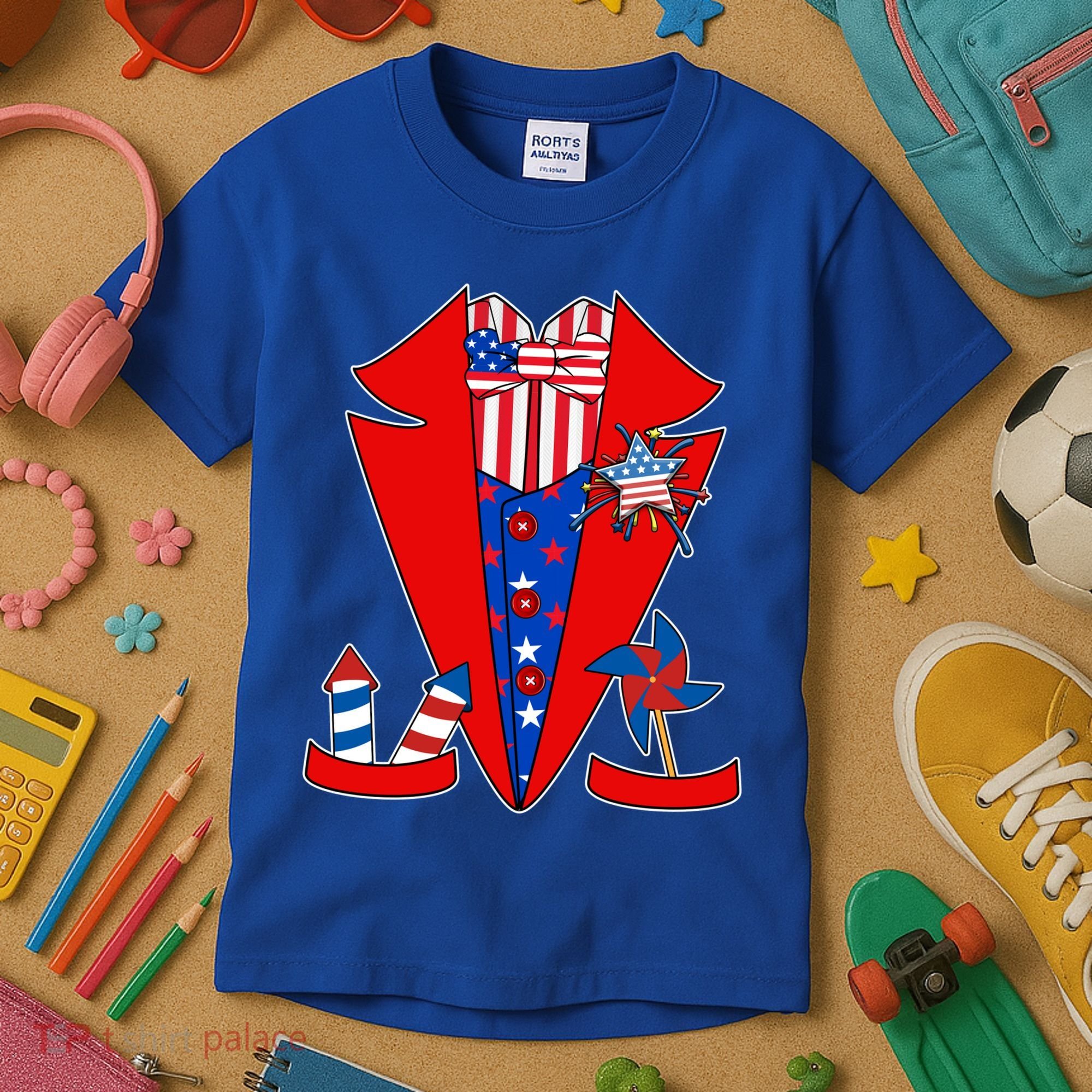 Patriotic Independence Day Tuxedo Kids T-Shirt