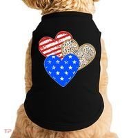 Patriotic Leopard Print Stars And Stripes Hearts Doggie Tank thumb 0