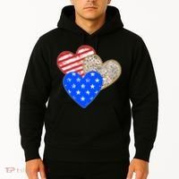 Patriotic Leopard Print Stars And Stripes Hearts Hoodie thumb 2